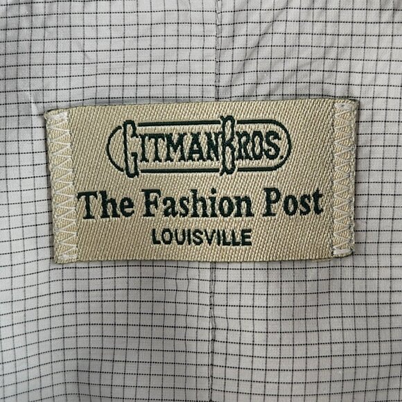 Gitman Bros 16.5 34 USA Made Button Up Shirt Blue White Check Cotton Louisville - Picture 9 of 16